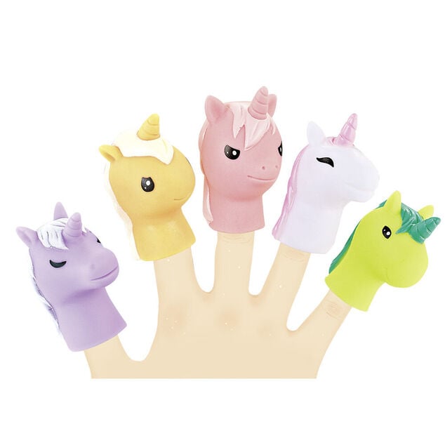 Lot de 5 marionnettes à doigt thème licorne