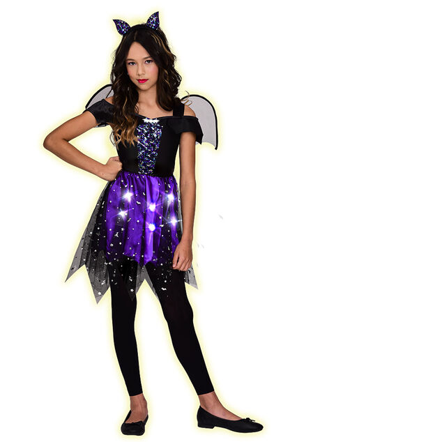 D&eacute;guisement enfant Halloween robe chauve souris lumineuse 7/10 ans