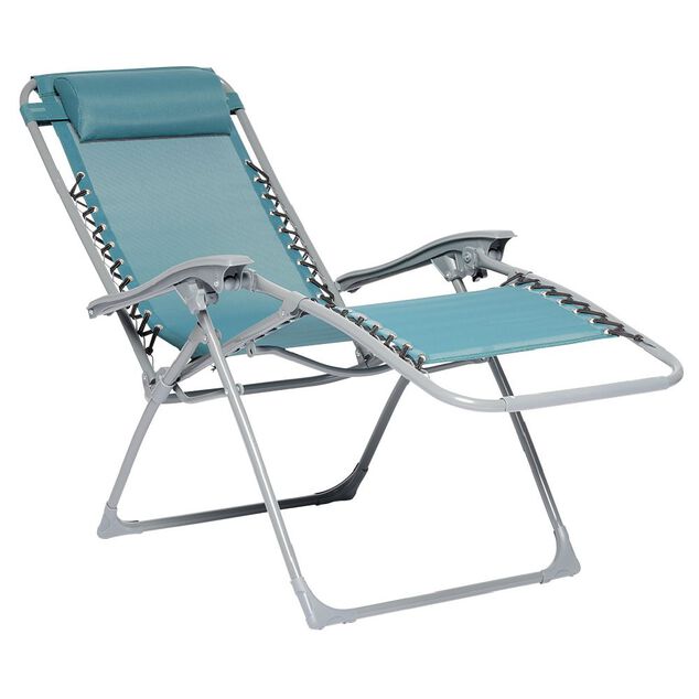 Fauteuil relax inclinable avec t&ecirc;ti&egrave;re bleu