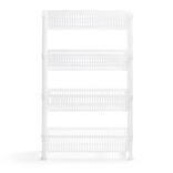 Desserte 4 niveaux plastique transparent 50x19,5xH82cm