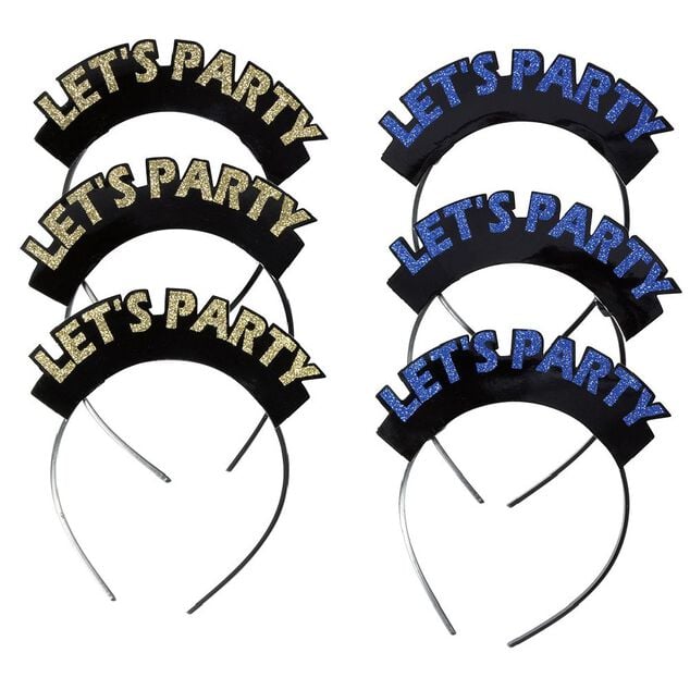 Serre-tête avec inscription LET'S PARTY gris argenté