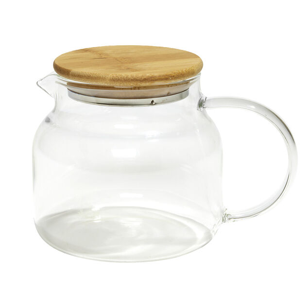Th&eacute;i&egrave;re transparente 640ml couvercle en bois