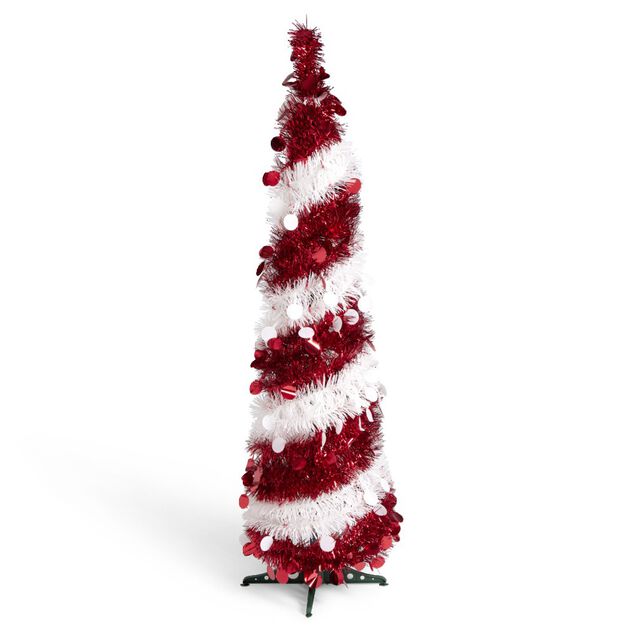 Sapin de No&euml;l artificiel POP UP rouge et blanc &Oslash;30xH120cm
