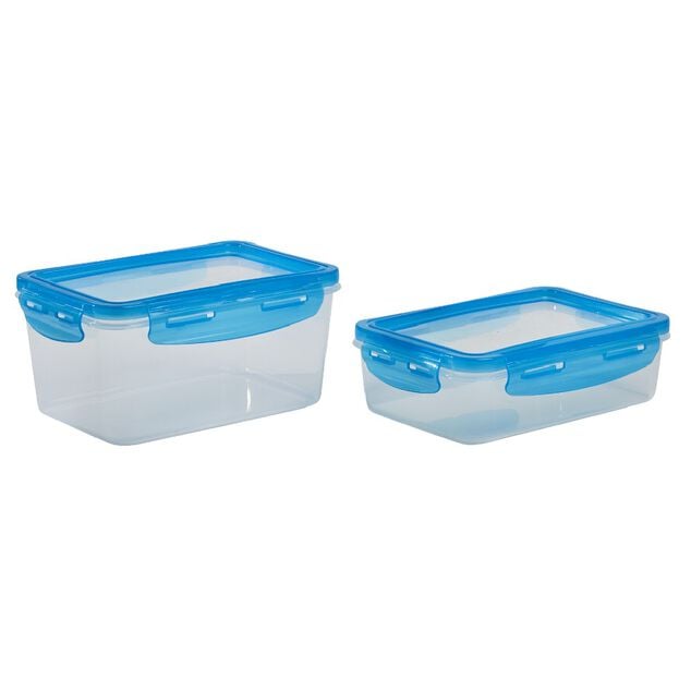 Bo&icirc;te alimentaire en plastique avec couvercle flexible en silicone x2