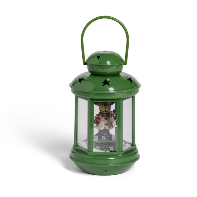 Lanterne de No&euml;l lumineuse avec personnage &agrave; poser H17,5cm (2 mod&egrave;les)