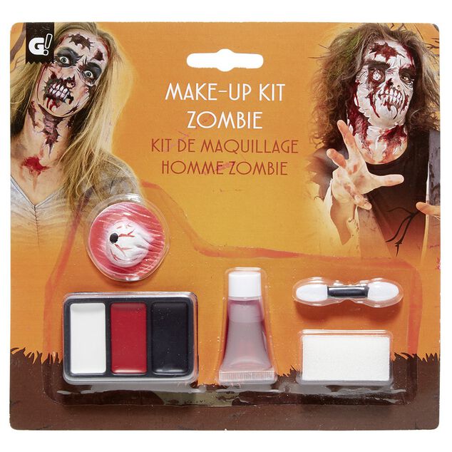 Kit maquillage Halloween zombie blanc rouge noir
