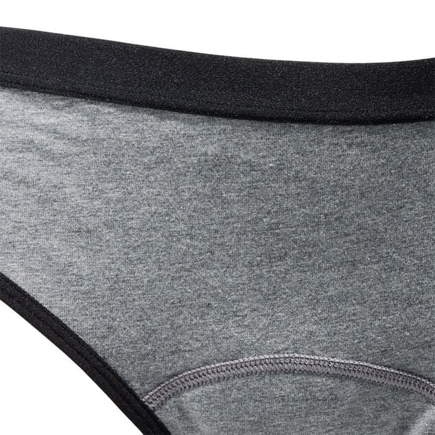 Culotte menstruelle x3 coton gris et noir S/M/L/XL