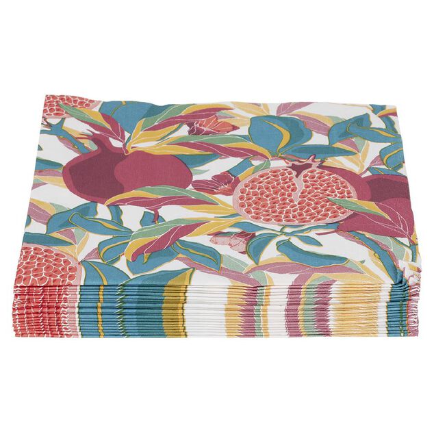 Serviette papier motif exotique grenade feuillage 40x40cm 3 plis x20