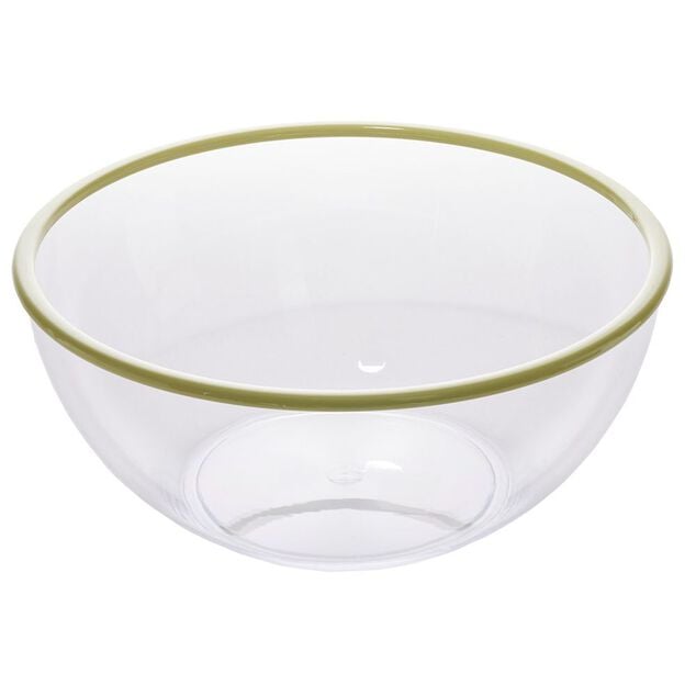 Saladier plastique transparent bordure color&eacute; &Oslash;28xH12,2cm