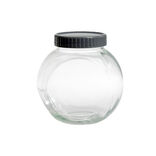 Pot en verre transparent avec couvercle plastique - 16x11,5xH.16cm