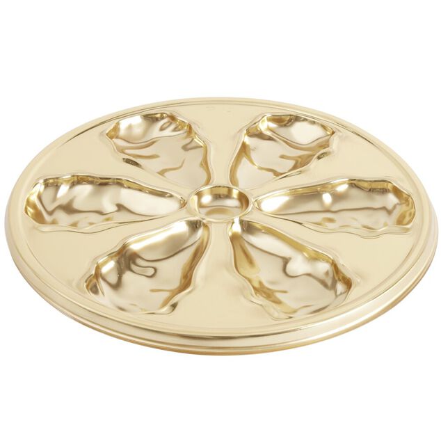 Plat de pr&eacute;sentation hu&icirc;tres X3 pcs &Oslash;26XH2 cm dor&eacute;