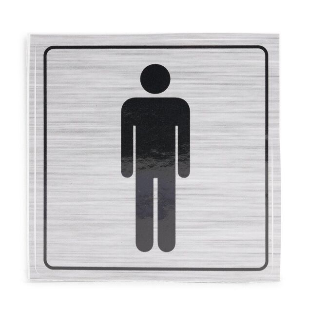 Signal&eacute;tique adh&eacute;sive "WC homme" - 8x8 cm