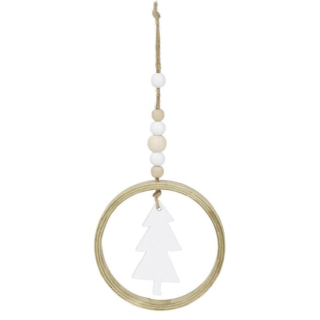 Cercle en bois fantaisie &agrave; suspendre &Oslash;8cm - 3 mod&egrave;les