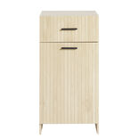 Meuble salle de bain en bois 1 tiroir 1 porte avec panière amovible 40x30xH80cm