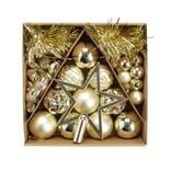 Kit décoration sapin de Noël plastique doré 40 pièces