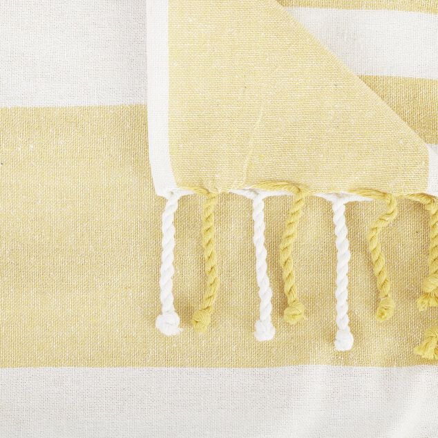 Sac de plage avec fouta 1 personne coton rayure bayad&egrave;re 90x170cm (2 mod&egrave;les)