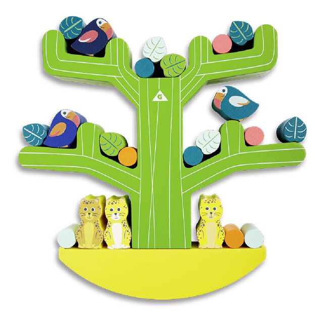 Jeu Arbre balancier animaux et formes en bois