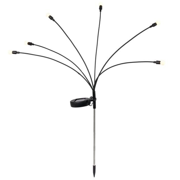 Pic bulbe effet lucioles solaire &agrave; LED blanc chaud H70cm