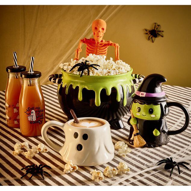 Gobelet paille Halloween 31cl verre motif phosphorescent (3 mod&egrave;les)