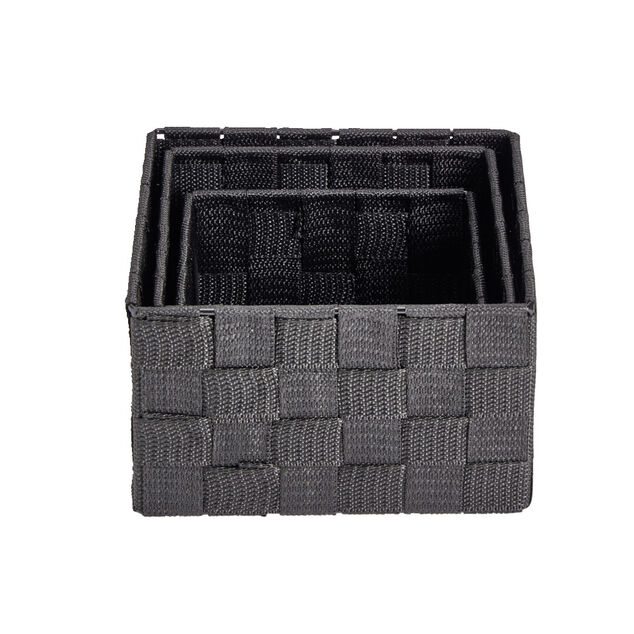 Lot de 3 pani&egrave;res tress&eacute;es 3 tailles - 2 mod&egrave;les gris clair ou fonc&eacute;