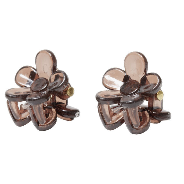Pince &agrave; cheveux x2 fleur plastique &Oslash;1,5cm (2 mod&egrave;les)