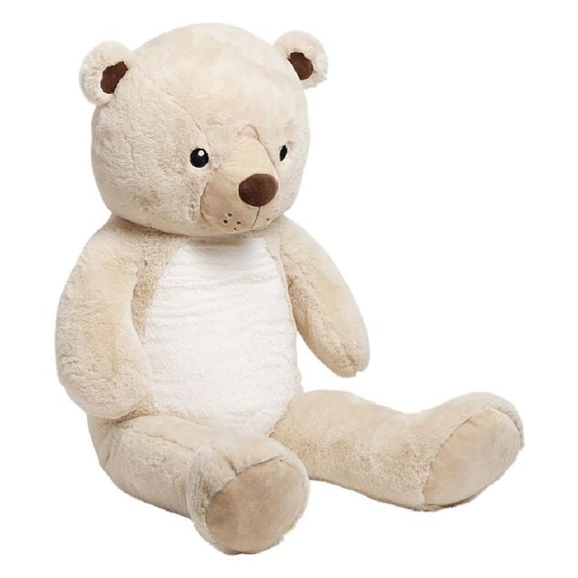 Peluche ours polyester 100x40x30cm beige