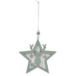 Suspension de No&euml;l en mdf forme &Eacute;toile ou Sapin