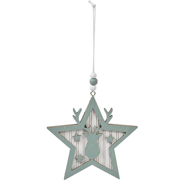 Suspension de No&euml;l en mdf forme &Eacute;toile ou Sapin