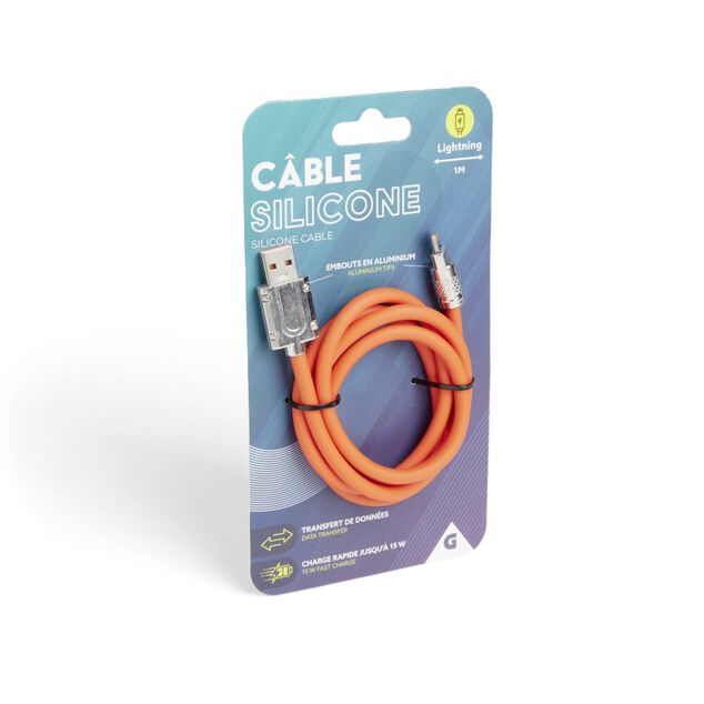C&acirc;ble lightning 1m en silicone