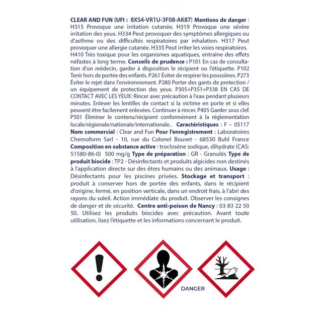 Traitement &agrave; l'oxyg&egrave;ne actif pour piscine hors-sol 4-12m3