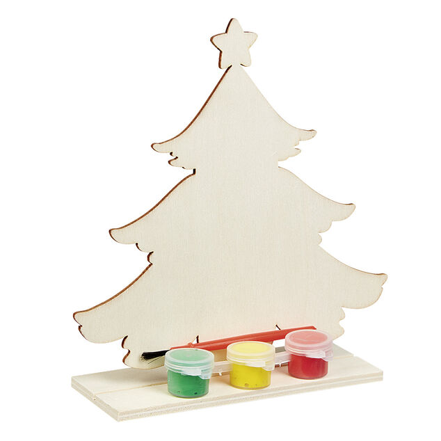 Sapin &agrave; decorer en bois avec peinture