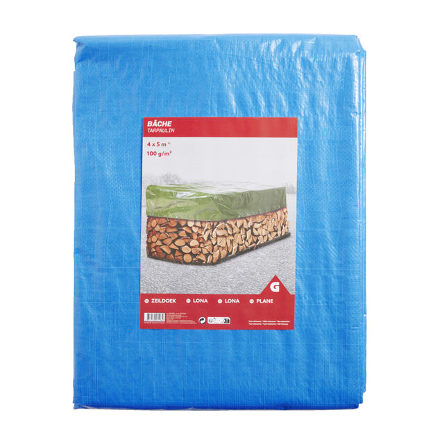 B&acirc;che 4x5m - 100g/m&sup2; - PVC bleu