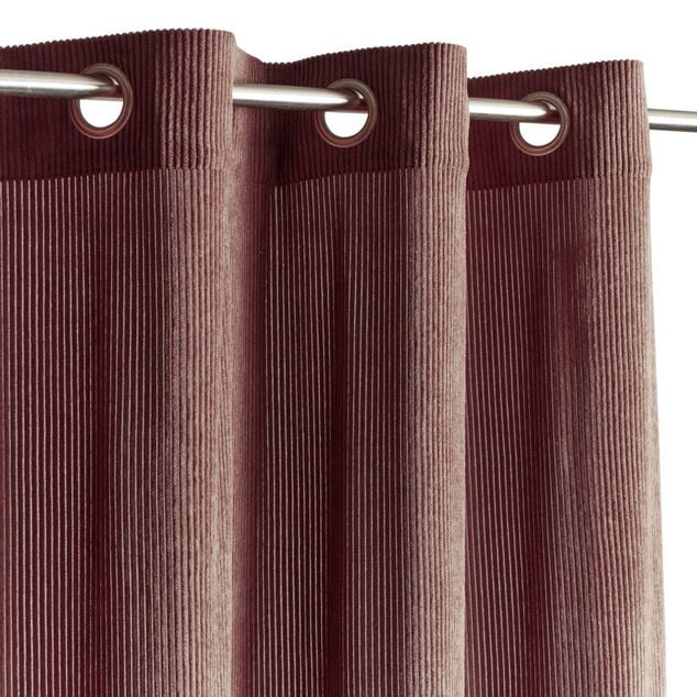Rideau &agrave; oeillets velours c&ocirc;tel&eacute; uni 140x240cm (3 mod&egrave;les)