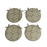 Lot de 4 galettes de chaise polyester et coton vert olive &Oslash;38cm