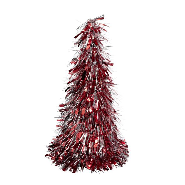 Sapin de No&euml;l mini &agrave; poser aspect guirlande scintillante &Oslash;18xH33cm (4 mod&egrave;les)