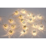 Guirlande boules lumineuses 10 LED blanc chaud fixe 90 cm