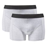 Boxer x2 coton et &eacute;lasthanne gris (4 tailles S/M/L/XL)
