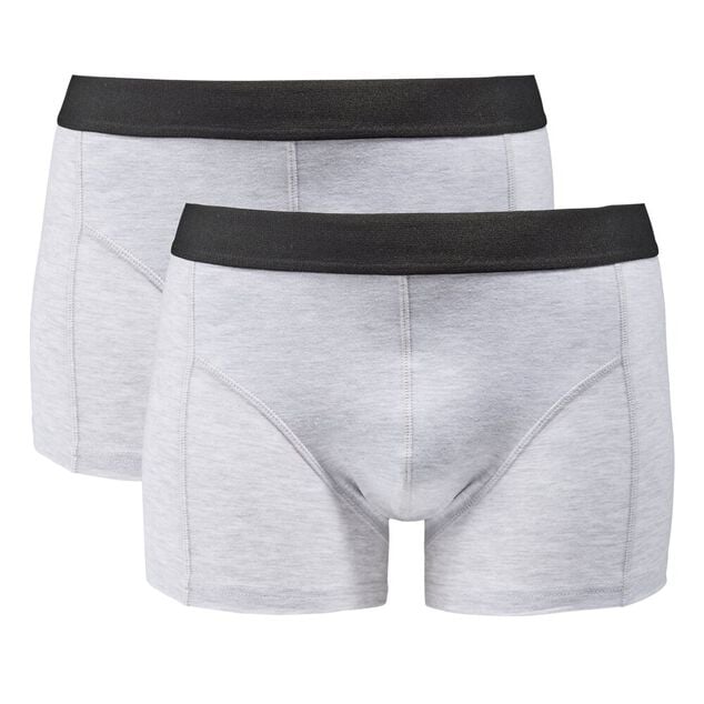 Boxer x2 coton et &eacute;lasthanne gris (4 tailles S/M/L/XL)