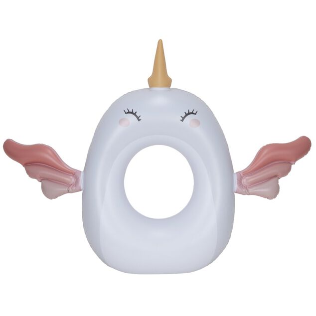 Bou&eacute;e gonflable licorne Squichy plastique blanc et rose 91x116cm