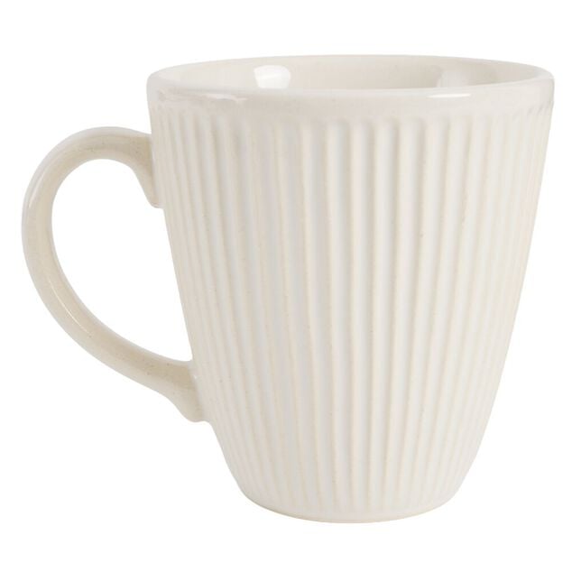 Mug fa&iuml;ence 60cl Myra stries ext&eacute;rieures en relief &Oslash;9xH10cm (3 mod&egrave;les)
