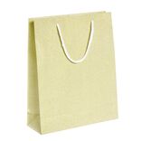 Sac cadeau Noël motif sapin ou uni doré pailleté - Taille M