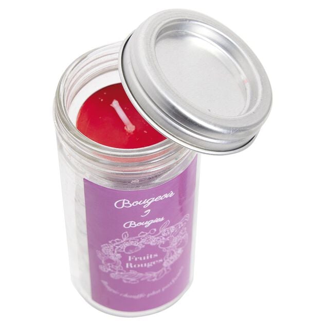 Bougeoir verre + 9 bougies chauffe-plats parfumées