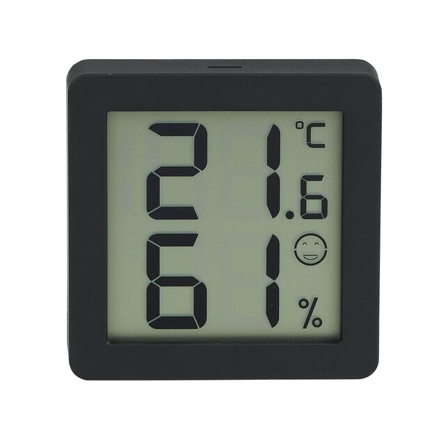 Thermom&egrave;tre hygrom&egrave;tre magn&eacute;tique noir