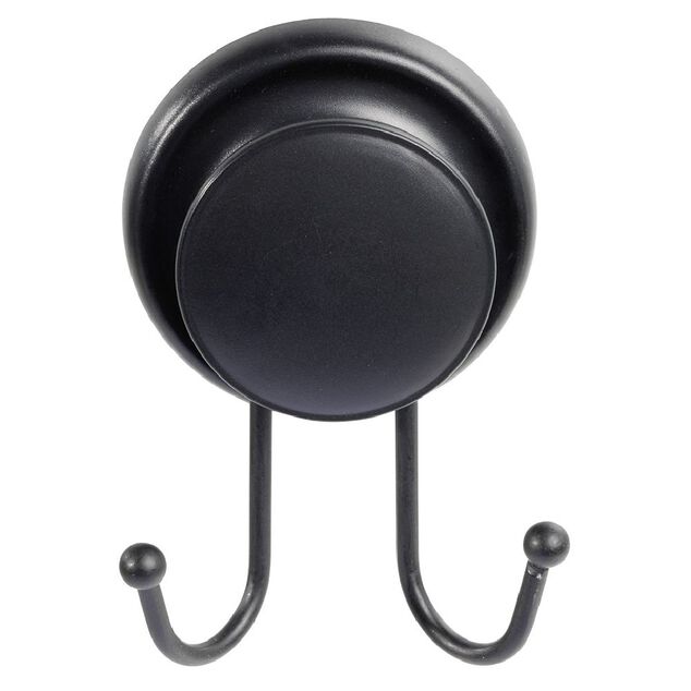 Crochet double &agrave; ventouse m&eacute;tal noir