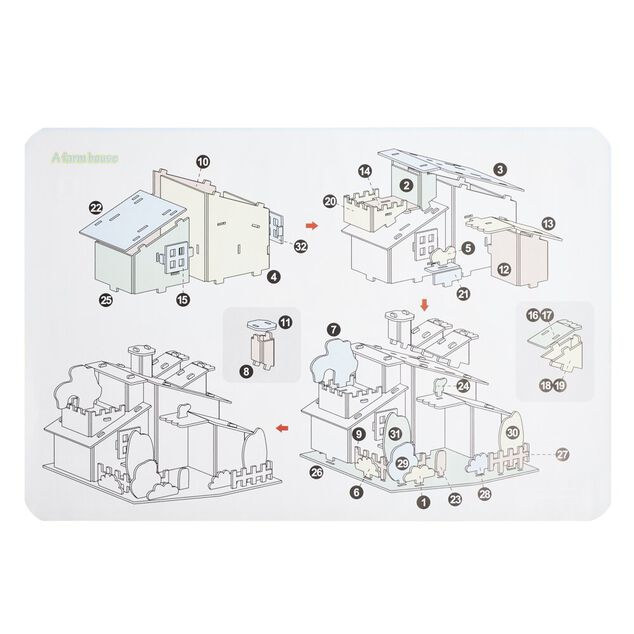Mini Puzzle 3D en carton forme maison 14x21cm