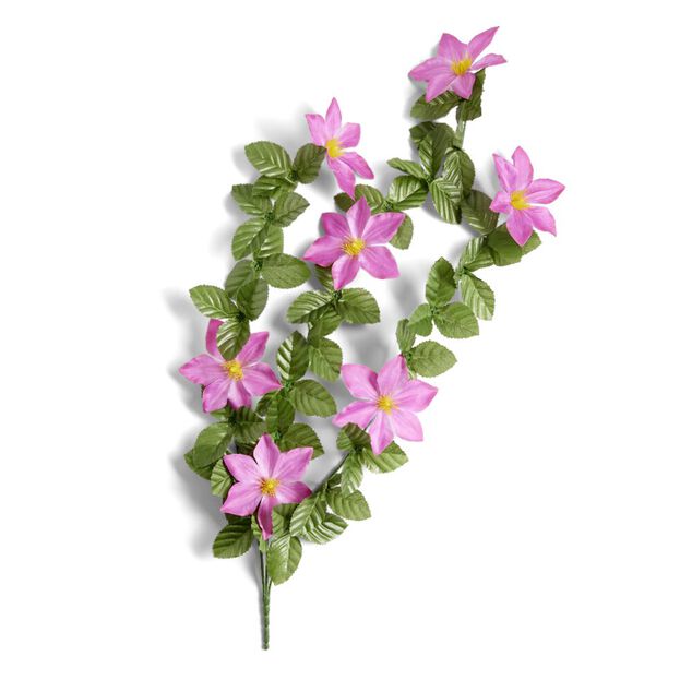 Chute orchid&eacute;e rose L74cm feuillage artificiel vert