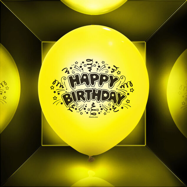 Ballon led color&eacute; Happy Birthday x 5
