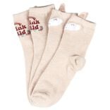 Chaussette &eacute;paisse adulte design renard beige x2