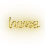 Lampe n&eacute;on LED forme home jaune &agrave; suspendre L34xH12,5cm