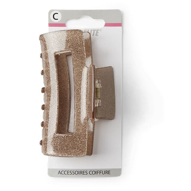 Pince cheveux crabe marron paillet&eacute; L10cm